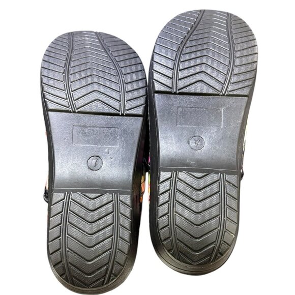 Comfort Trendz Black Floral Clogs Size 7 - Picture 10 of 12